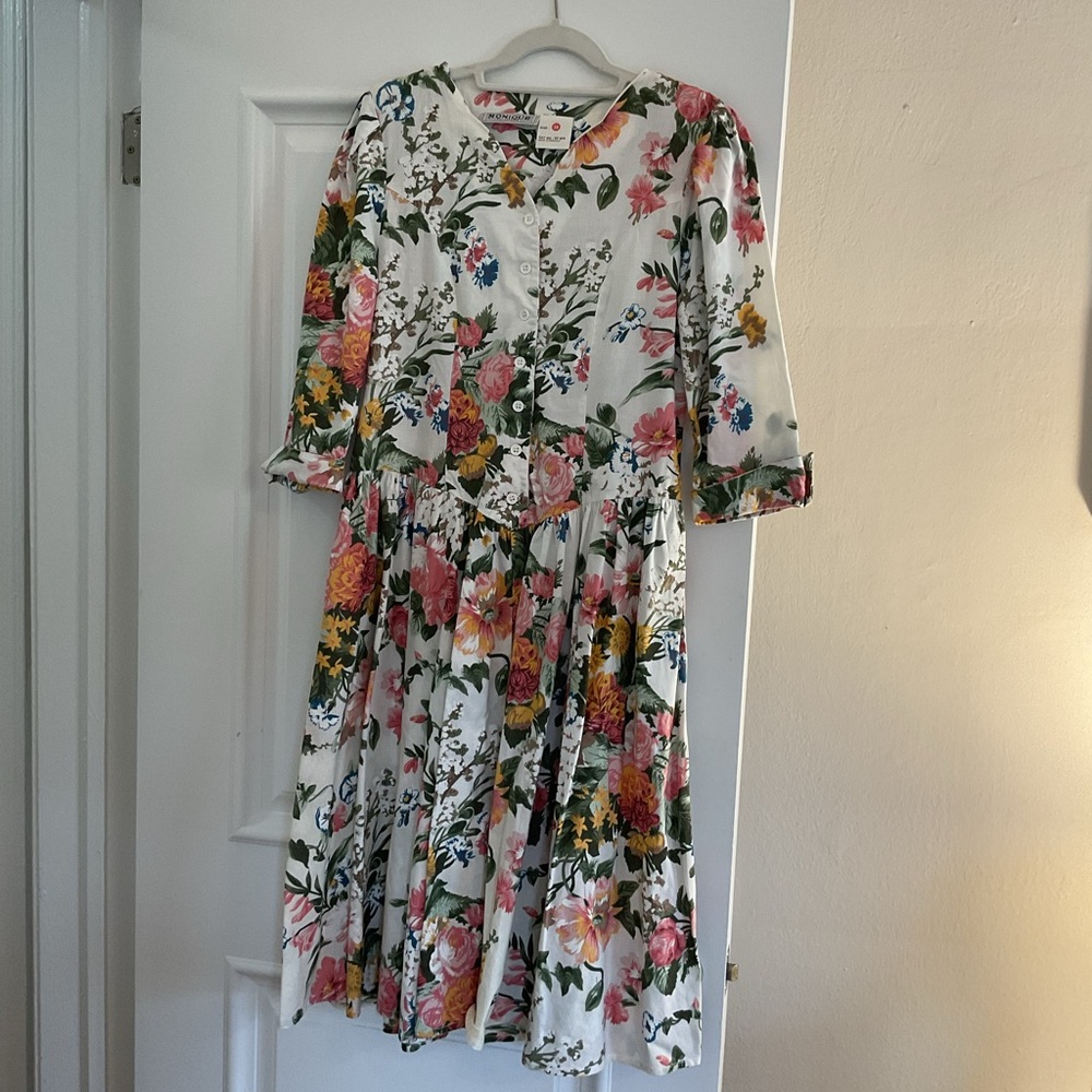 Vintage cotton dress, Monique Collection. Vintage size 14
